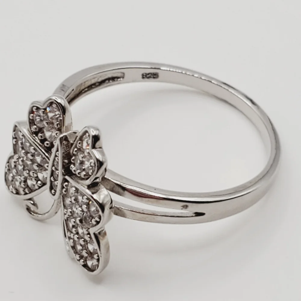Sparkling Butterfly Ring 925 Sterling Silver Ring Insect Ring Bug Ring 925 Ring